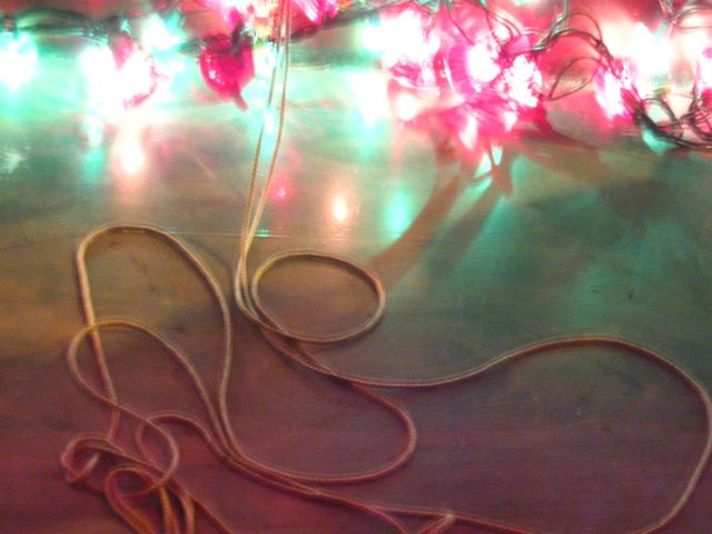 Art photo of some string and christmas lights